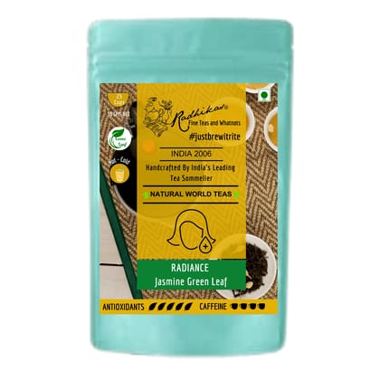 RADIANCE Jasmine Green Leaf - A Radiance Tea for Nourishment & Vitality (50 gm - Makes 25 Cups of Tea) by M/S RADHIKAS FINE TEAS AND WHATNOTS