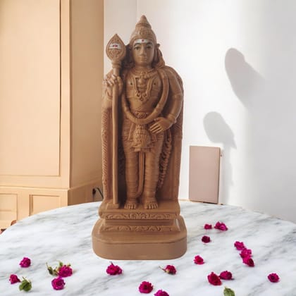 AMS Murugan Idol for Pooja Room | 17 cm Resin Brown Subramanya Swamy Statue | Hindu God Kartikeya Figurine for Home Temple Decor & Spiritual Gift