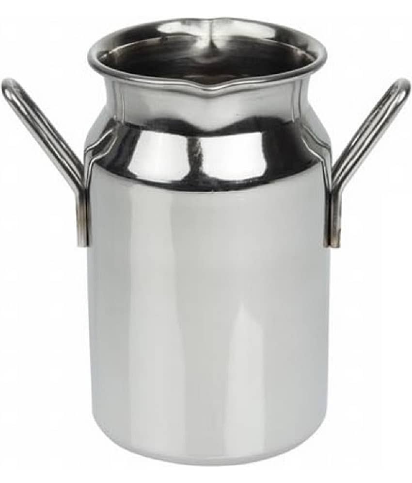 Dynore Milk Churn Large Steel Silver Milk Container ( Set of 1 )