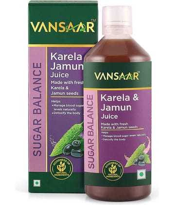 Vansaar Karela & Jamun Juice-1L| Suitable for diabetes & prediabetes care