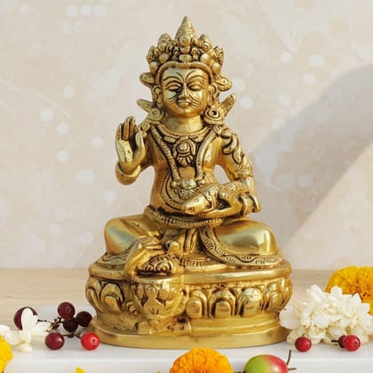Brass Kuber Ji Idol Showpiece - Traditional Wealth God Statue, Height : 7.5 Inch (BSMAS396 K) Brass Kuber Ji Idol Showpiece - Traditional Wealth God Statue, Height : 7.5 Inch (BSMAS396 K)