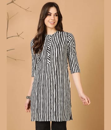 Antaran Rayon Striped Straight Women's Kurti - Multicolor ( Pack of 1 )