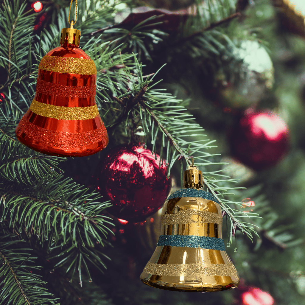 Tree Ornaments - Multicolor Glitter Bells - 5PC - Party and Festive Needs | Buy online on ZillyBuy