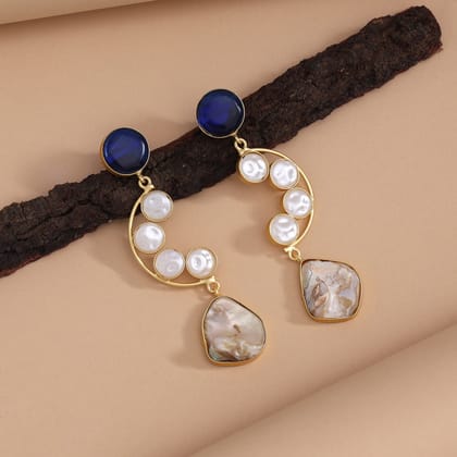 Blue Color Amrapali Earrings-Earring Length: 9.00 CM x Width: 2.00 CM / Blue / Brass With Good Quality Gold Plated
