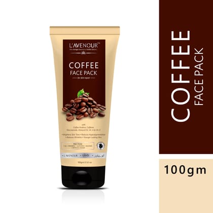 L'avenour Coffee Face Pack for Men & Women Brightens Skin Tone, Reduce Wrinkles & Pigmentation 100gm