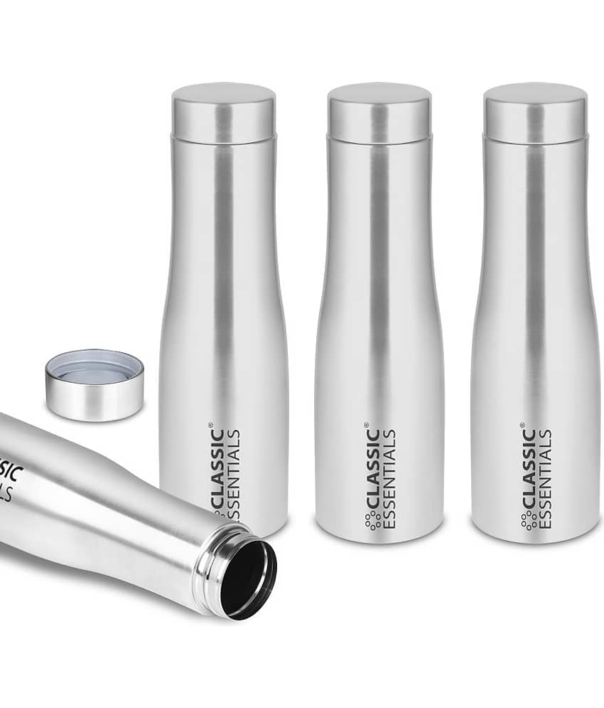 Classic Essentials Inox Carbo Water Bottle Silver Water Bottle 900 mL ( Set of 4 )