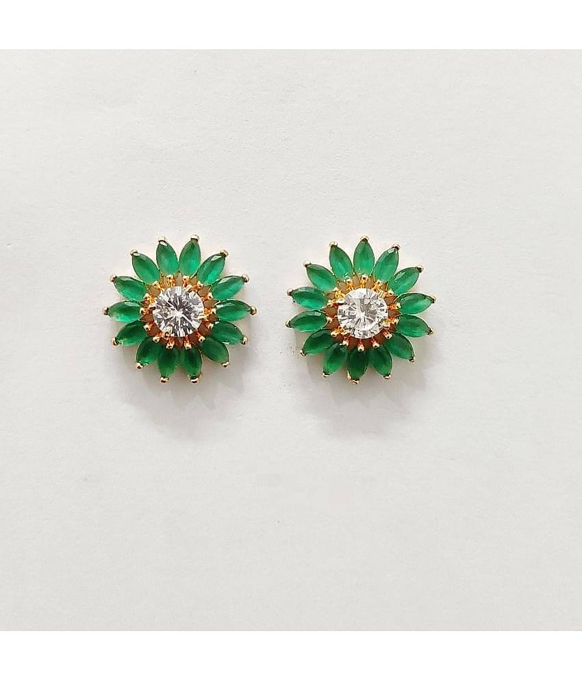 Jewels Corner - Green Stud Earrings ( Pack of 1 )