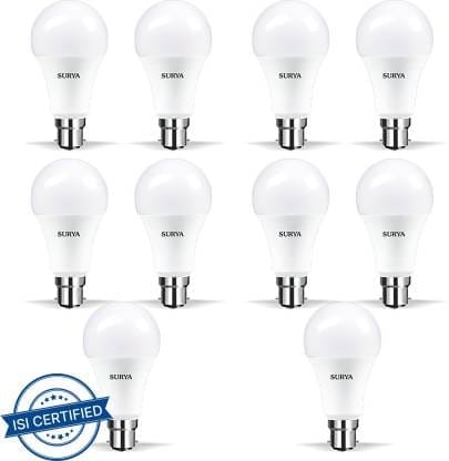 SURYA 7 W Round B22 LED Bulb (White, Pack of 10) - Electricals | Buy online on ZillyBuy