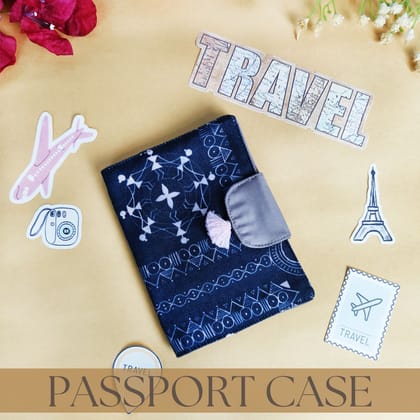 Passport Case- Black Warli