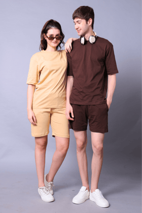 Brown & Beige Couple Co-Ord Set (Pack of 2)