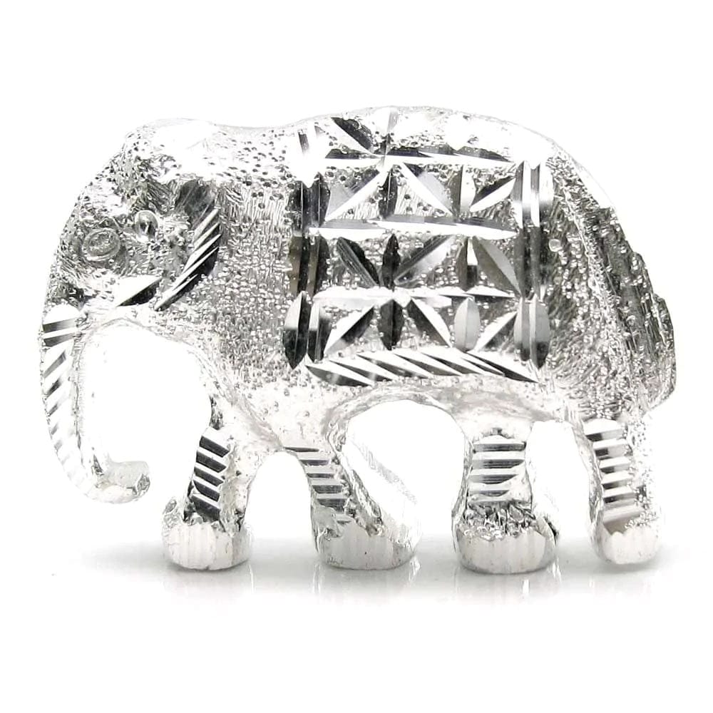 Pure Silver Elephant chandi ka Hathy Lal kitab remedy solid inside-50 Grams / Trunk Down