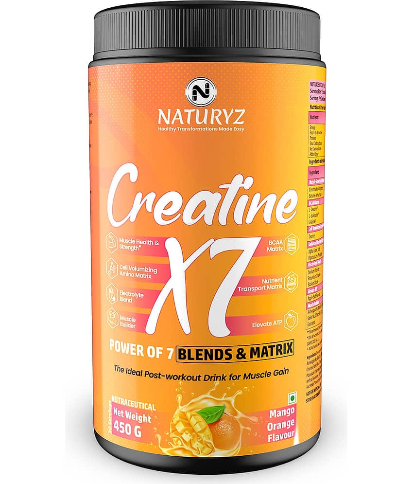 NATURYZ Creatine X7 Post Workout Supplement With 7 Blends & Matrix For Lean Body -450g(Mango Orange)