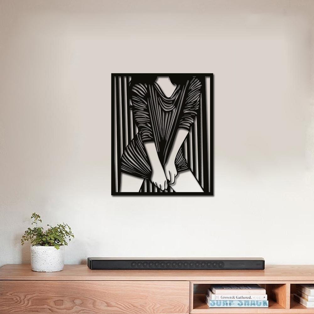 Contemporary Matte Black MDF Wall Art