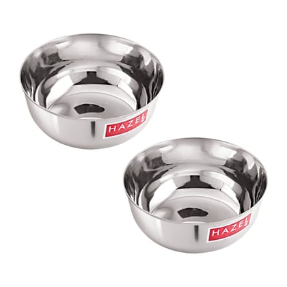 HAZEL Stainless Steel Serving Bowl 600ml , 15cm Diameter , Durable, Rust Resistant, Ideal for Lunch & Dinner , Steel Katori Set of 2 HAZEL Stainless Steel Serving Bowl 600ml , 15cm Diameter , Durable, Rust Resistant, Ideal for Lunch & Dinner , Steel Katori Set of 2