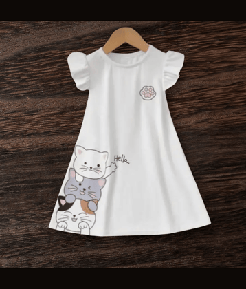 ODIMENT Cotton A-line Dress For Girls ( Pack of 1 , Purple )