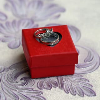 Platinum Polished Unique Couple Ring Set