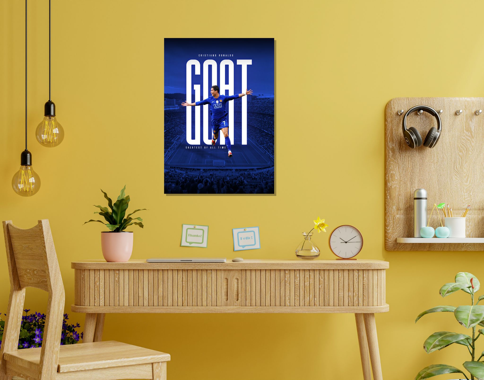 "The GOAT: Ronaldo"- Shiny & Sturdy Metallic Poster  Art That Pops & Sticks-A3