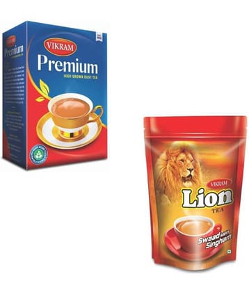 Vikram Lion CTC Tea 1000 Gm Assam Tea Powder +Premium Dust 1250 gm Pack of 2
