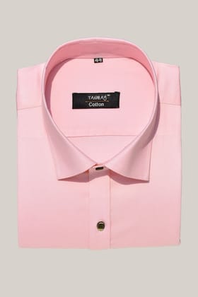 Cotton Tanmay Light Pink Color Formal Shirt for Men's-M (38 Inch) (97 CM) / Half