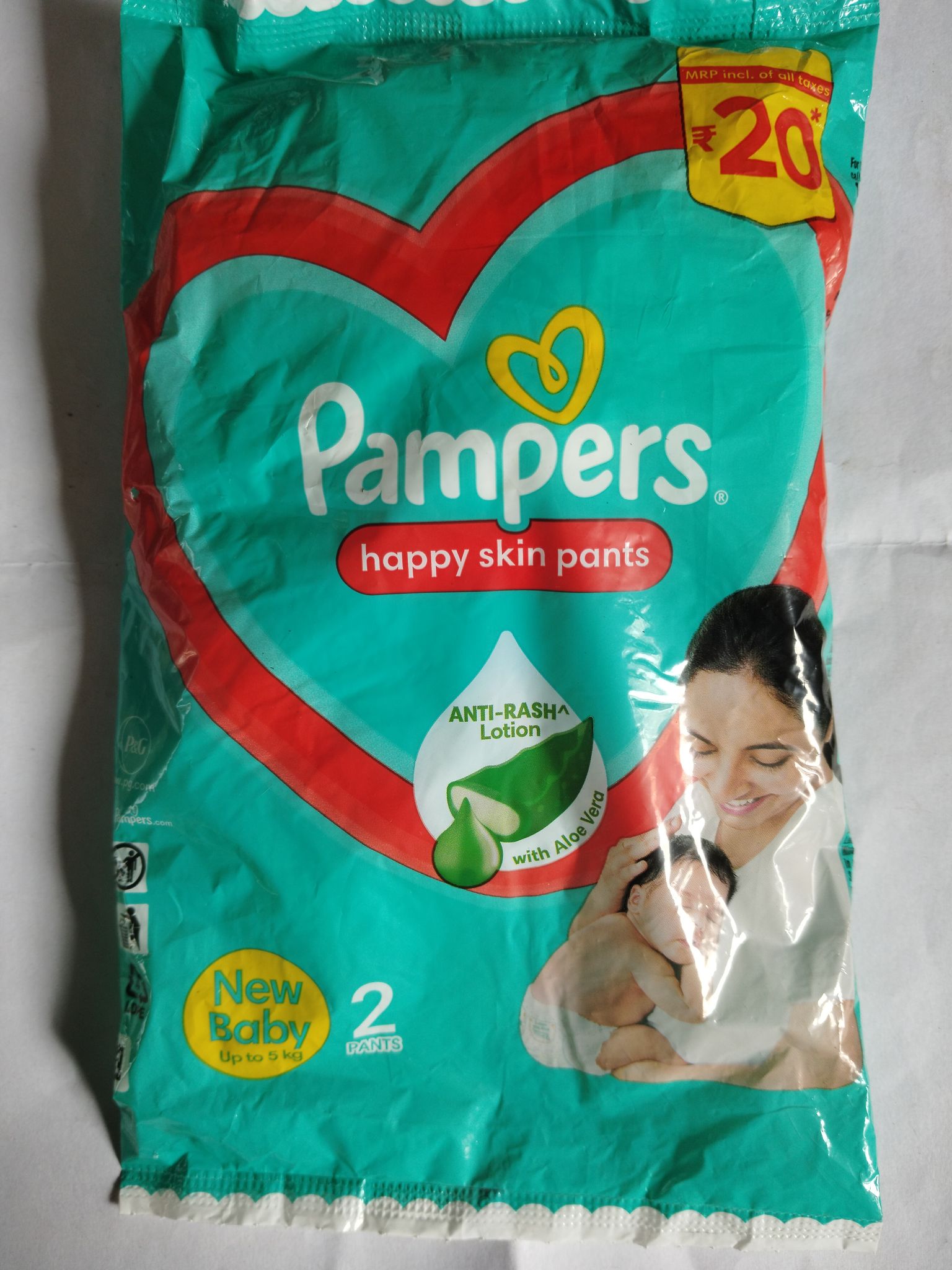 Pampers Happy skin pants Anti-rash Lotion With aloe NB upto 5kg 