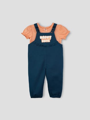 Comfy & Trendy Dungaree Set for Girls-1-2 YEAR