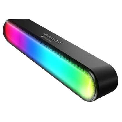 Portronics Decibel 23 Wireless Bluetooth Soundbar 16W with LED Lights, Type C Charging (Black)