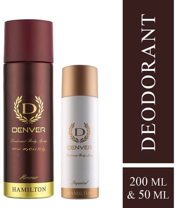 Denver Honour Deo - 200ML & Imperial Nano Deo - 50ML for Men (Combo Pack of 2)