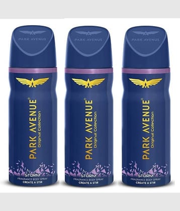 Park Avenue STROM BODY SPRAY,150 ML EACH Deodorant Spray for Unisex 450 ml ( Pack of 3 )