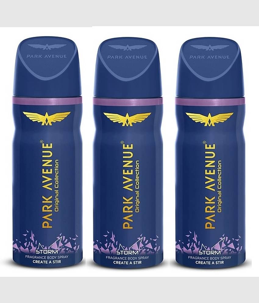 Park Avenue STROM BODY SPRAY,150 ML EACH Deodorant Spray for Unisex 450 ml ( Pack of 3 )
