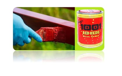1001 Red Oxide Metal Primer St I Best use on Gates, grills, fences with Rust prevention, Excellent adhesion - 1 Ltr.