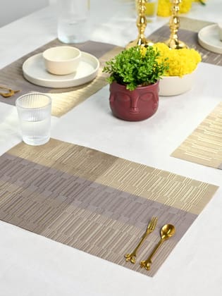 Stylish Woven Striped Dinner Table Placemat for Dining
