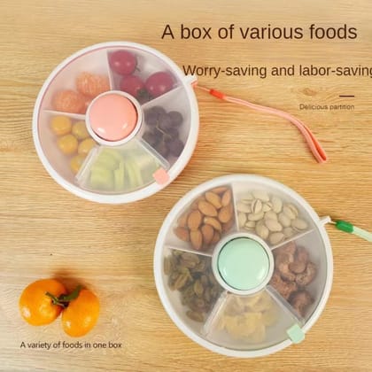 Portable Rotating Snack and Dry Fruit Organizer for Kids & Adults-Pink