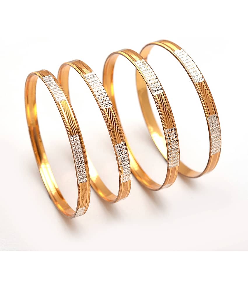 Jewar Mandi - Gold Bangle Set ( Pack of 1 )