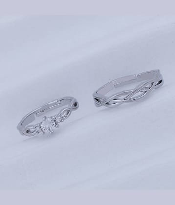 Adjustable  Some One Speical Antique Designe Shape  Couple Ring Set  For Valentines  Silver Plated Couple Ring For   Women And Men