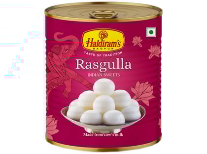 Haldiram's Rasgulla Tin Sweets - 1 Kg - Pack of 2