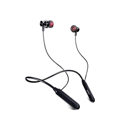Intex NeckPro Music Wireless Neckband Earphones with 28H Playtime | Bluetooth v5.3, AI Assistant | Magnetic Earbuds, Type-C Fast Charging | Deep Bass & HD Mic for Calling - Black