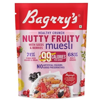 bagrry's nutty fruity with seeds & berries muesli 425 gm