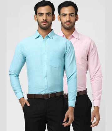 DESHBANDHU DBK - Multicolor Cotton Regular Fit Men's Formal Shirt (Pack of 2)