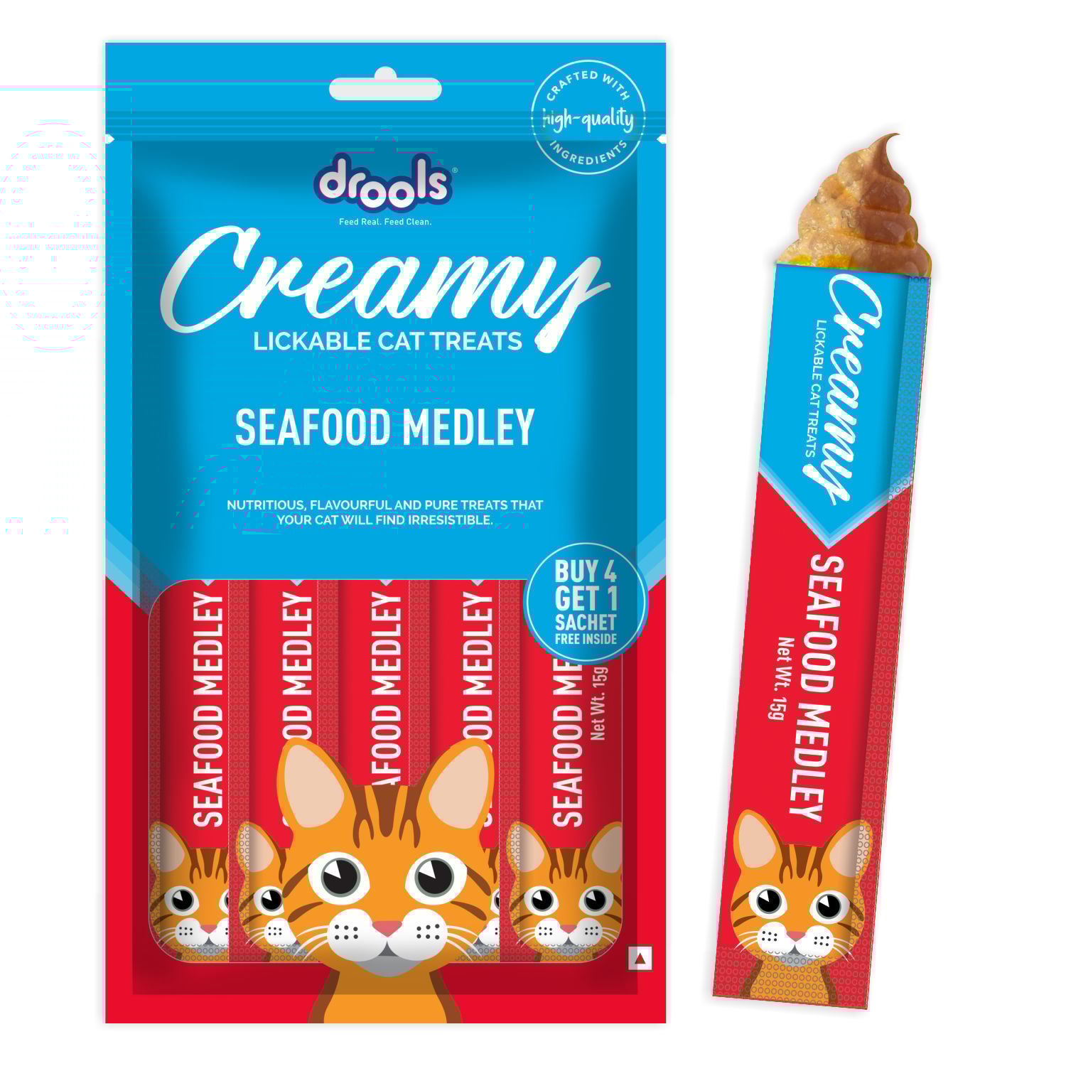 Drools Creamy Seafood Medley 5 Sticks