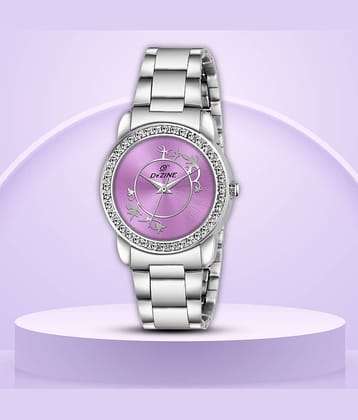 Dezine Silver Stainless Steel Analog Womens Watch
