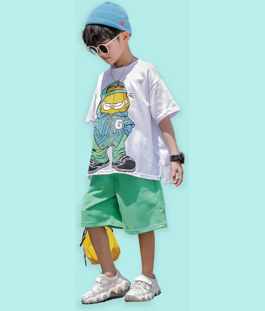 J&JP Pack of 1 Boys Cotton Blend T-Shirt & Shorts Set ( Multicolor )