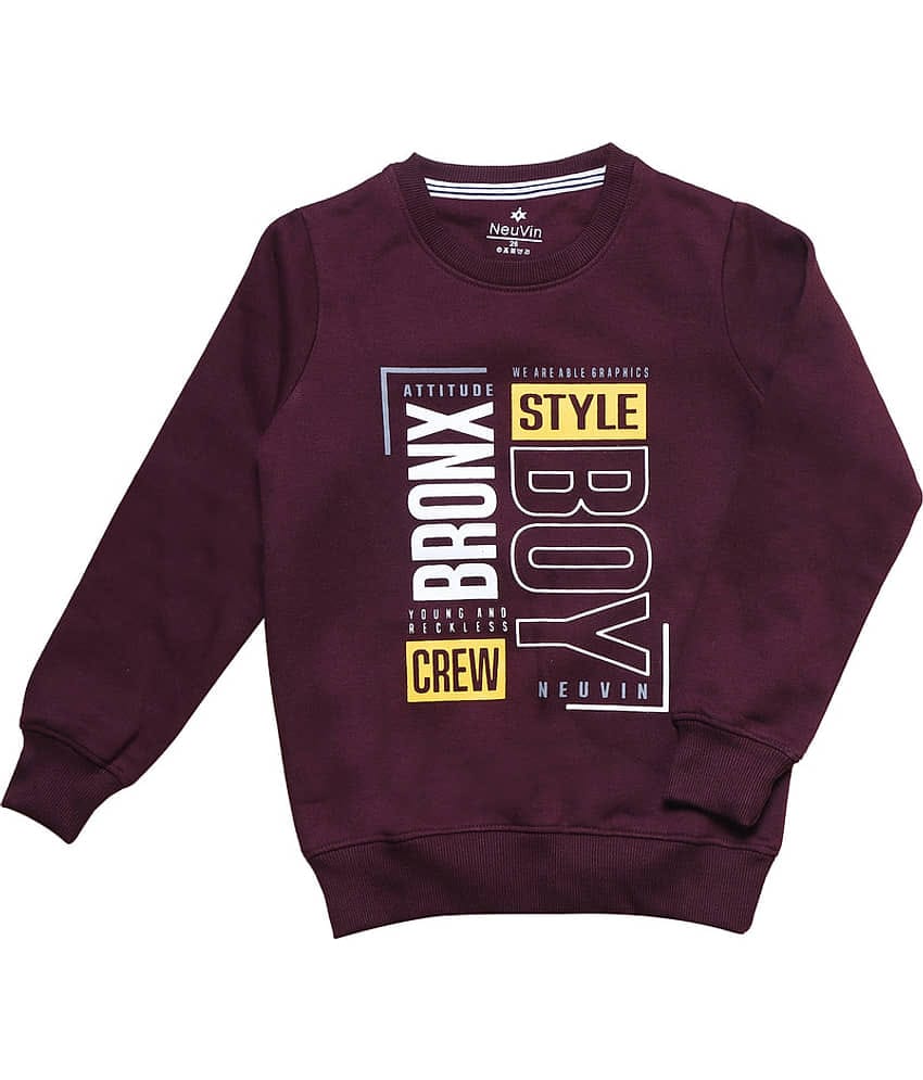 NEUVIN Pack of 1 Boys Fleece Pullover Sweater ( Wine )