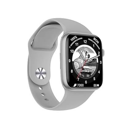 Salora uWear Smartwatch 1.9 HD Display, BT Calling, 500+ Watch Faces, Heart & SpO2 Monitoring, 11 Sports Modes, Sleep Monitor, Waterproof & 7 Days Battery iOS Android Compatible 2023(Silver+Grey)
