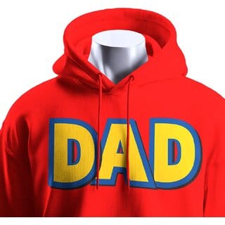 BULL CLOTHING DAD Red Hoodie Design with 60 Cotton / 40 Polyester  280 GSM for Softness and Comfort (S)