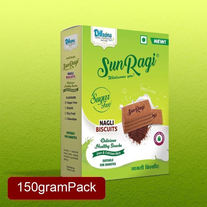 SunRagi Nagli Sugar Free Biscuit (150g) | Stevia Sweetened Ragi Cookies | No Added Sugar Healthy Treat