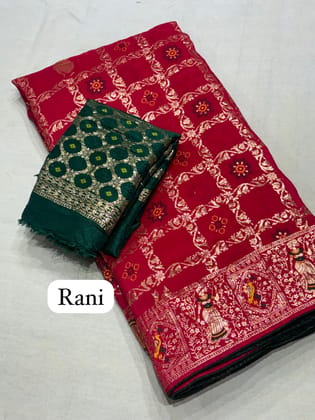 Pure Banarasi handloom georgette Weaving beautiful saree