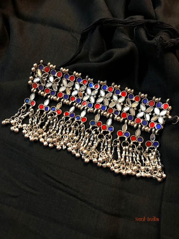 Oxidised Silver Polished Neo Ethnic Choker
