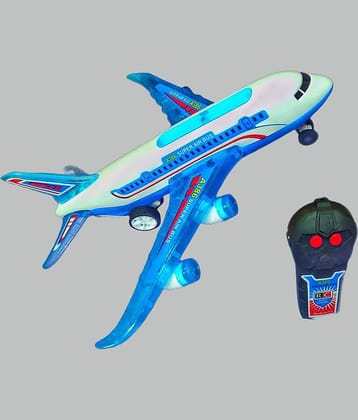 TOY DEKHO 2CH A386 Rc Air Bus with Full Body Lights and Sound Universal Wheel Plane Toy for Boys & Girls Age 2, 3, 4, 5, 6, 7, 8 Multicolour Musical Battery Operated Toy (Plane Does not Fly only Runs on Ground)
