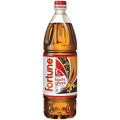 Fortune Premium Kachi Ghani Pure Mustard Oil, 1 L PET Bottle