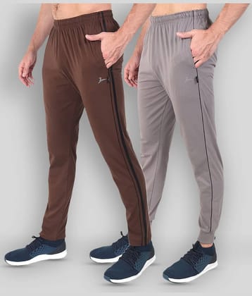 Zeffit - Brown Cotton Blend Men's Trackpants ( Pack of 2 )